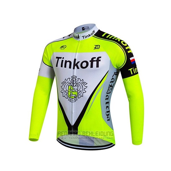 2017 Fahrradbekleidung Tinkoff Hell Grun Trikot Langarm und Tragerhose